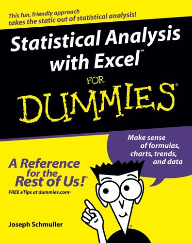 Statistical Analysis with Excel for Dummiesï¿½   2005 9780764575945 Front Cover