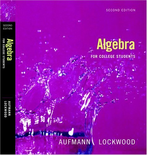 Algebra for College Students  2nd 2008 9780618824946 Front Cover
