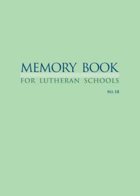 Memory Book for Lutheran Schools  N/A 9780570006947 Front Cover