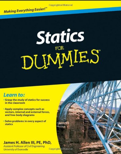 Statics for Dummies   2010 9780470598948 Front Cover