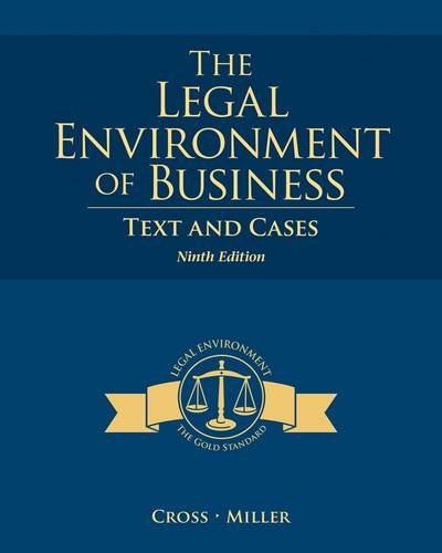Legal Environment of Business Text and Cases 9th 2015 9781285428949 Front Cover