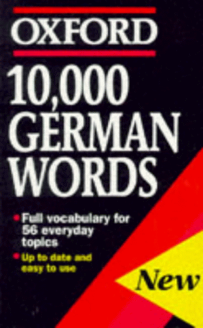10,000 German Words   1993 9780192830951 Front Cover
