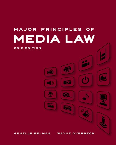 Major Principles of Media Law 2012   2012 9780495901952 Front Cover