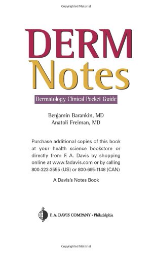 Derm Notes Dermatology Clinical Pocket Guide  2006 9780803614956 Front Cover