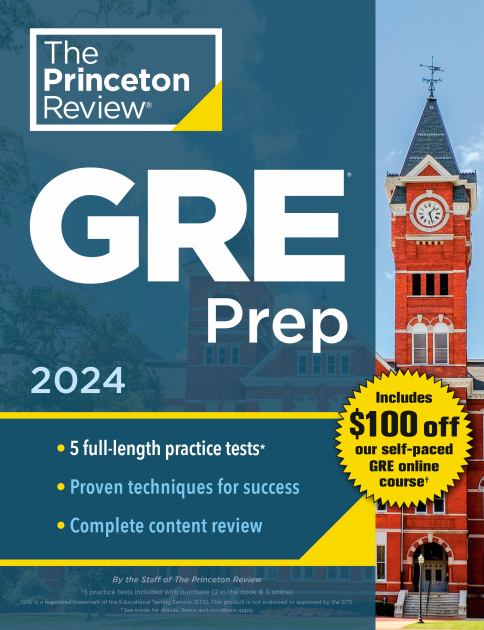 Princeton Review GRE Prep 2024 5 Practice Tests + Review and Techniques + Online Features N/A 9780593516959 Front Cover