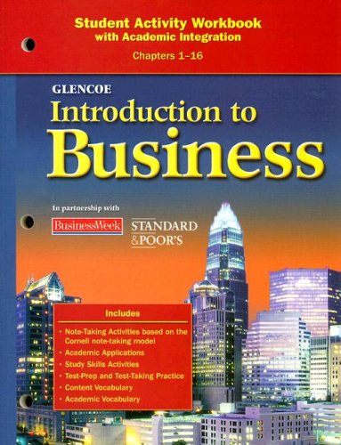 Introduction to Business, Chapters 1-16, Student Activity Workbook   2008 9780078776960 Front Cover