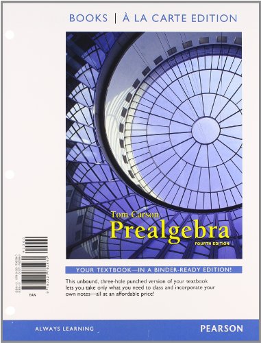 Prealgebra, Books a la Carte Edition  4th 2013 9780321782960 Front Cover