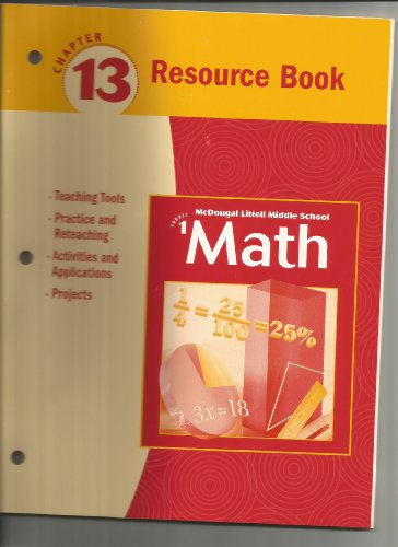 Middle School Math, Course 1 : Chapter 13 Resource Book N/A 9780618260966 Front Cover