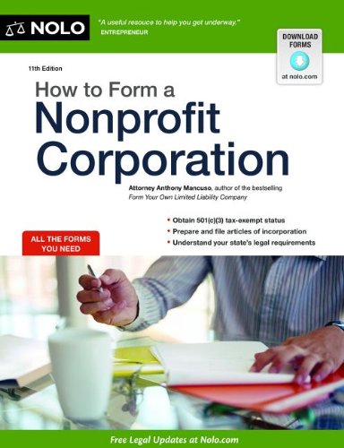 How to Form a Nonprofit Corporation (National Edition)  11th 9781413318968 Front Cover
