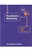 Vocabulary Workshop N/A 9780030562969 Front Cover