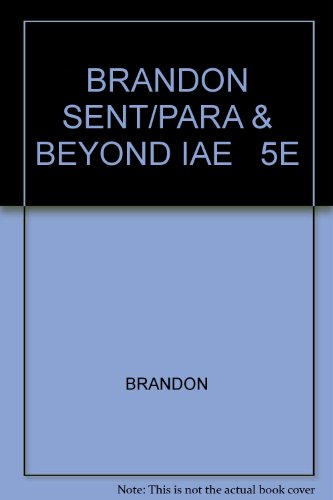Sentences, Paragraphs, and Beyond With Integrated Readings 5th 2008 9780618834969 Front Cover