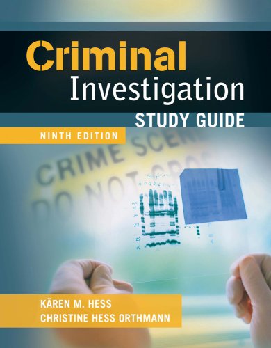 Criminal Investigation  9th 2010 (Student Manual, Study Guide, etc.) 9781435469969 Front Cover