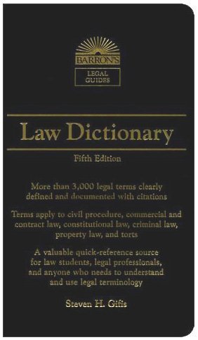 Law Dictionary  5th 2003 9780764119972 Front Cover
