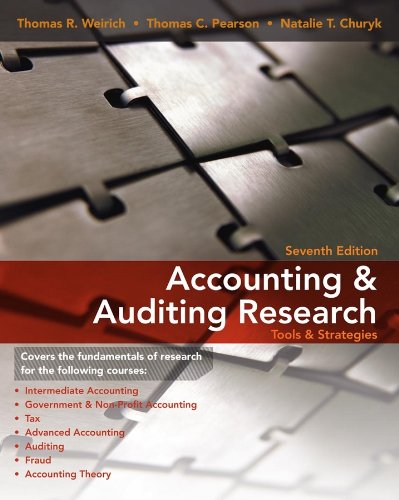 Accounting and Auditing Research Tools and Strategies 7th 2010 9780470506974 Front Cover