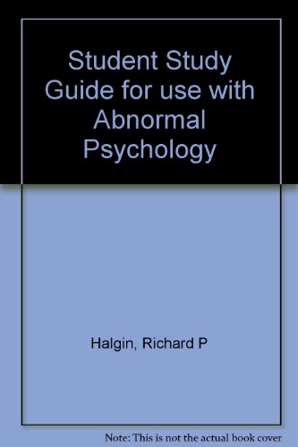 Student Study Guide for use with Abnormal Psychology 5th 2007 (Revised) 9780073208978 Front Cover