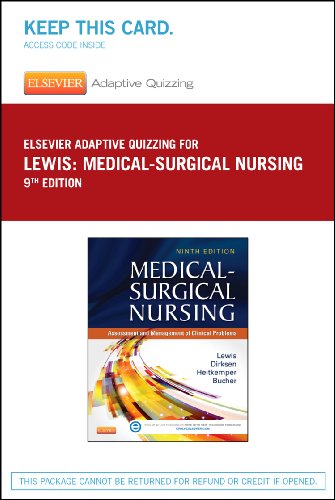 Elsevier Adaptive Quizzing for Lewis Medical-surgical Nursing (36-month):   2013 9780323244978 Front Cover