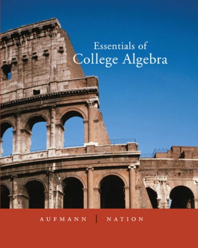 Essentials of College Algebra   2006 (Student Manual, Study Guide, etc.) 9780618480982 Front Cover
