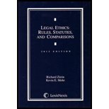 Legal Ethics Rules, Statutes, and Comparisons N/A 9780769845982 Front Cover