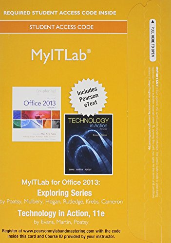 MyITLab with Pearson EText -- Access Card -- for Exploring with Technology in Action  11th 2015 9780133880984 Front Cover