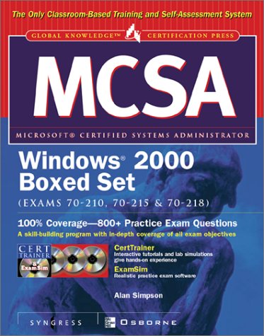 MCSA Windows(R) 2000 Boxed Set (Exams 70-210, 70-215,70-218)   2002 9780072224986 Front Cover