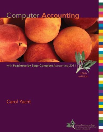 Computer Accounting with Peachtree, 2011 15th 2011 9780078110986 Front Cover