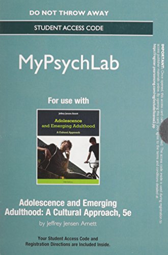 NEW MyPsychLab -- Standalone Access Card -- for Adolescence and Emerging Adulthood  5th 2013 9780205987986 Front Cover