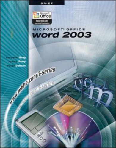 Microsoft Office Word 2003   2005 (Brief Edition) 9780072829990 Front Cover