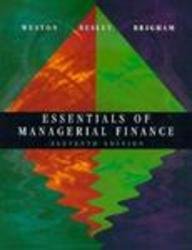 Essentials of Managerial Finance  11th 1996 9780030101991 Front Cover