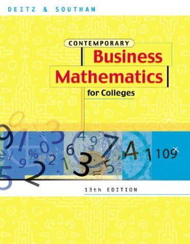 Contemporary Business Mathematics  13th 2003 9780324042993 Front Cover