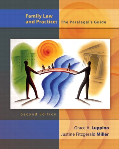 Family Law and Practice The Paralegal's Guide 2nd 2008 9780132381994 Front Cover