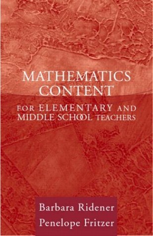 Mathematics Content for Elementary and Middle School Teachers   2004 9780205407996 Front Cover