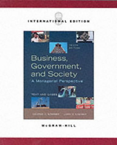 Business, Government, and Society A Managerial Perspective 10th 2003 9780071198998 Front Cover