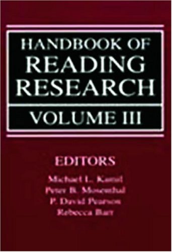 Handbook of Reading Research, Volume III   2000 9780805823998 Front Cover
