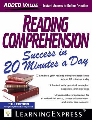 Reading Comprehension Success in 20 Minutes a Day  5th 2012 9781576858998 Front Cover