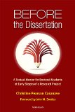 Before the Dissertation A Textual Mentor for Doctoral Students at Early Stages of a Research Project  9780472036004 Front Cover