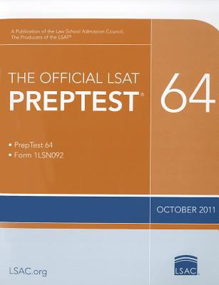 The Official Lsat Preptest 64: Oct. 2011 Lsat 2011 9780984636020 Front Cover