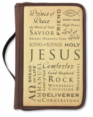 Names of Jesus Bible Cover Zippered, with Handle, Canvas, Brown, Large 2012 9780310520023 Front Cover