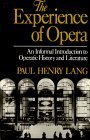 Experience of Opera 1973 9780393007060 Front Cover