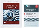 University Calculus Early Transcendentals, Loose-Leaf Edition Plus Mylab Math -- Access Card Package 4th 9780135308073 Front Cover