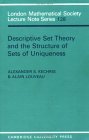 Descriptive Set Theory and the Structure of Sets of Uniqueness 1987 9780521358118 Front Cover