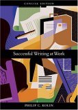 Successful Writing at Work Concise Edition 2005 9780618481118 Front Cover