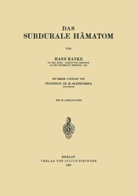 Subdurale Hï¿½matom 1939 9783642894121 Front Cover