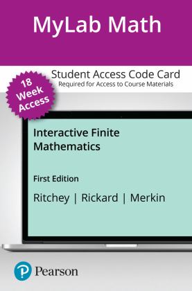 MyLab Math with Pearson EText -- Access Card -- for Interactive Finite Mathematics (18-Weeks)  9780135755129 Front Cover