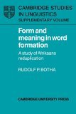 Form and Meaning in Word Formation A Study of Afrikaans Reduplication 2006 9780521026130 Front Cover