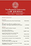 Northeastern University Law Journal Volume 1, Number 1 2009 9781442124134 Front Cover