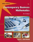 Contemporary Business Mathematics for Colleges, Brief (with Printed Access Card) 16th 2012 9781133191148 Front Cover