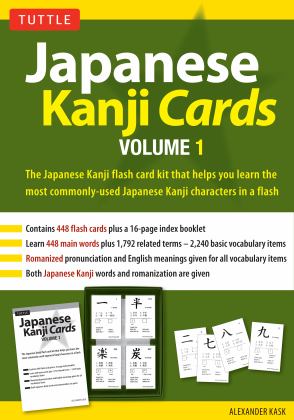 Japanese Kanji Cards Kit Volume 1 Learn 448 Japanese Characters Including Pronunciation, Sample Sentences and Related Compound Words 2nd 9784805314159 Front Cover