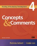 Reading and Vocabulary Development 4: Concepts and Comments 3rd 2005 Revised  9781413004175 Front Cover