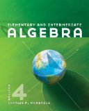 Elementary and Intermediate Algebra 4th 2011 Revised  9780840064196 Front Cover