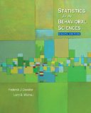 Statistics for the Behavioral Sciences 8th 2008 9780495602200 Front Cover
